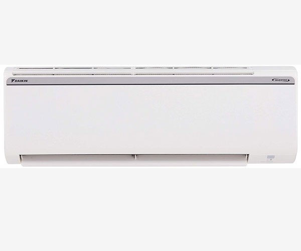 Split AC with inverter compressor: Variable speed compressor which adjusts power depending on heat load. It is most energy efficient and has lowest-noise operation
Capacity: 1.5 Ton. Suitable for medium sized rooms (111 to 150 sq ft)
Energy Rating: 4 Star. High energy efficiency. Annual Energy Consumption: 928 units. ISEER Value: 4.17 (Please refer energy label on product page or contact brand for more details)
Manufacturer Warranty : 1 year on product, 1 year on condenser, 5 years on compressor
Copper Condenser Coil: Better cooling and requires low maintenance
Special Features: Pm2.5_Filter; Stabilizer Inside
Refrigerant gas: R32. Environment friendly - no ozone depletion potential and low global warming potential
Included in the box: Indoor Unit, Outdoor Unit, Remote Control, User manual, Warranty Card,Connecting Pipes

Brand	Daikin
Model	FTKP50TV
Energy Efficiency	4 Star Rating
Capacity	1.5 tons
Installation Type	Split
Special Features	Inverter, dust_filter
Colour	White
Control Console	Remote Control
Voltage	230 Volts
Material	Plastic
Included Components	1 Indoor Unit, 1 Outdoor Unit, Inter Connecting Pipe, 1 Remote, 3 Manuals, 1 Warranty Card
Batteries Included	Yes
Batteries Required	No
Battery Cell Type	Zinc